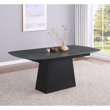 Load image into Gallery viewer, Idlewild - Extension Leaf Dining Table With Tapering Pedestal Base - Black
