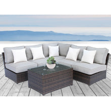 Load image into Gallery viewer, Comfortable Modern Patio Rattan Sectional Set With Cushions
