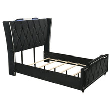 Load image into Gallery viewer, Mika - LED Upholstered Bed With Tufted Wingback Headboard And Ambient Lighting
