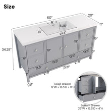 Load image into Gallery viewer, Bathroom Vanity With Separate Sink, Soft Close Doors And 4 Drawers
