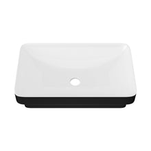 Load image into Gallery viewer, Semi Recessed Bathroom Sink With Vessel Design, Durable Glazed - White / Black
