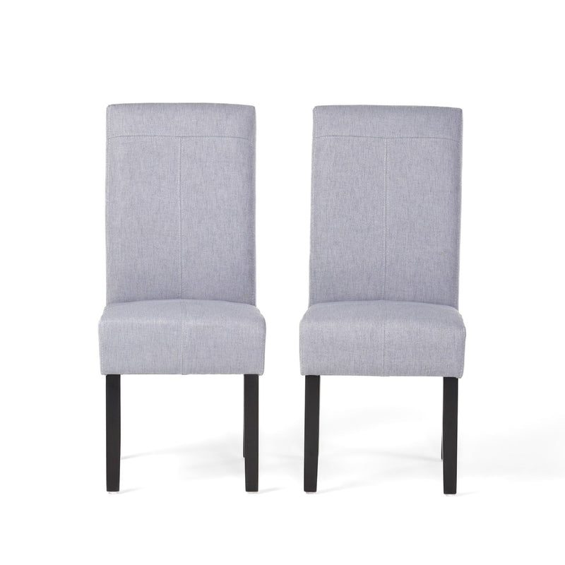Amaranthine - Upholstered Dining Chair With High Back And Wood Legs (Set of 2) - Light Gray