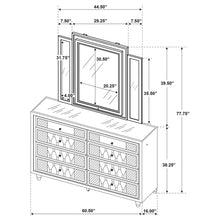 Load image into Gallery viewer, Mika - 8 Drawer LED Dresser With Mirror - Ivory
