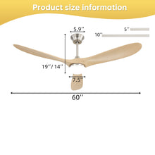 Load image into Gallery viewer, Smart Ceiling Fan With Lights, 3 Blades, Reversible Quiet DC Motor For Indoor
