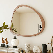 Load image into Gallery viewer, Asymmetrical Wall Mirror Wooden Framed Mirror Large Sized Dressing Mirror, For Living Room, Bedroom, Bathroom, Hallway Or Entry Way - Natural Wood
