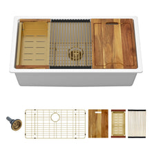 Load image into Gallery viewer, Quartz Composite Kitchen Sink With Undermount Design, Durable Single Bowl Workstation
