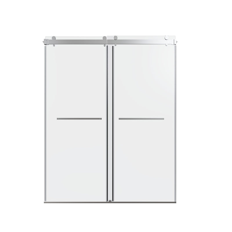Frameless Double Sliding Shower Door - Chrome