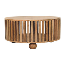 Load image into Gallery viewer, Slatted Round Coffee Table - Beige
