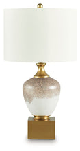 Load image into Gallery viewer, Tavisburg - Glass Table Lamp - Brown / White / Gold
