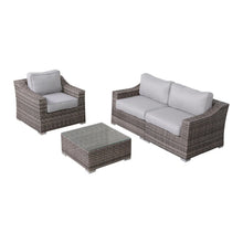 Load image into Gallery viewer, Outdoor Wicker Conversation Set With Cushions, All Weather

