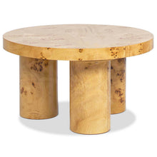Load image into Gallery viewer, Nebula - Round Pillar Leg Coffee Table - Warm Natural Brown Burl
