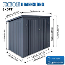 Load image into Gallery viewer, Outdoor Trash Can Storage Shed For 2 Bins Garbage - Gray
