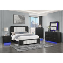 Load image into Gallery viewer, Beverly - Nightstand With Cooler And Speaker, LED Light, Rounded Sides - Black White
