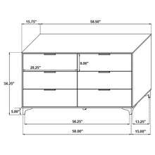 Load image into Gallery viewer, Lexie - 6 Drawer Rectangular Dresser - Black
