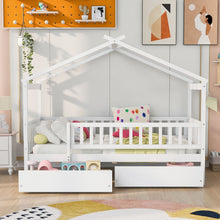 Load image into Gallery viewer, House Bed With 2 Drawers

