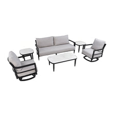 Load image into Gallery viewer, Outdoor Conversation Set With Chairs, Bench Sofa, Tables, Sunbrella Cushions
