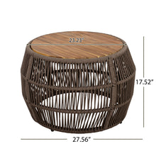 Load image into Gallery viewer, Round Side Table With Rope Frame
