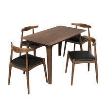 Load image into Gallery viewer, 5 Piece Dining Set With 1 Table And 4 Upholstered Chairs - Walnut / Black
