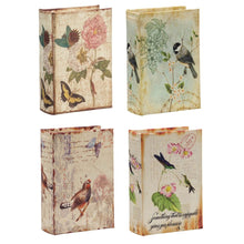 Load image into Gallery viewer, Book Boxes With Birds, Flowers, And Handwriting Design (Set of 4) - Multi
