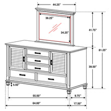 Load image into Gallery viewer, Lockeford - 5 Drawer Dresser With Mirror - White
