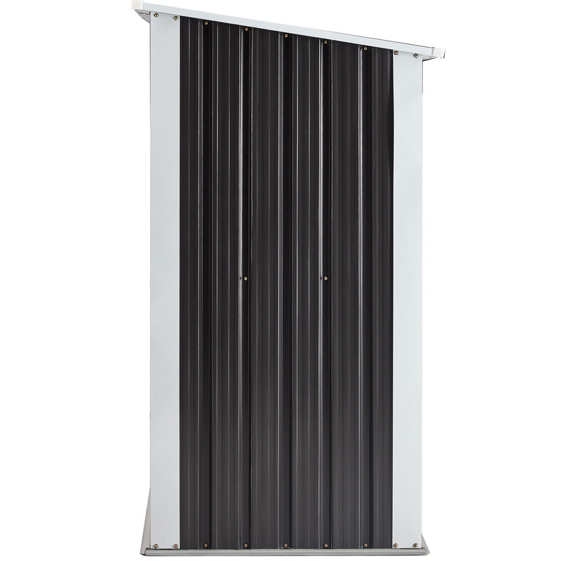 Log Storage Shed, Log Holder With Roof, Log Storage Shed, Firewood Rack For Backyard Garden Patio Porch, Anthracite Galvanized Steel - Dark Gray