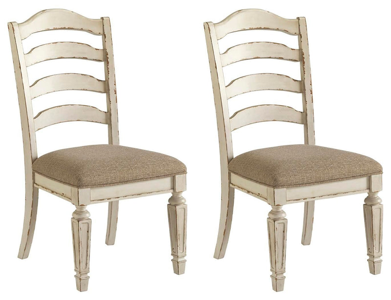 Realyn - Dining UPH Side Chair (Set of 2) - Ladderback - Chipped White