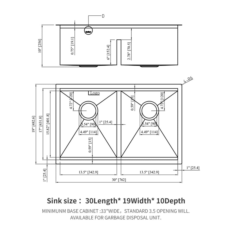 Modern Double Bowl Undermount Kitchen Sink