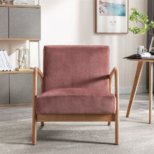 Load image into Gallery viewer, Classic Mid-Century Modern Accent Chairs, Open Framed Armchair With Cushioning
