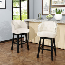 Load image into Gallery viewer, 360 Degree Swivel Bar Stool With Stunning Nailhead Trim (Set of 2)
