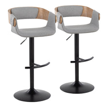 Load image into Gallery viewer, Elisa - Mid Century Modern Adjustable Barstool With Swivel &amp; Rounded T Footrest (Set of 2)
