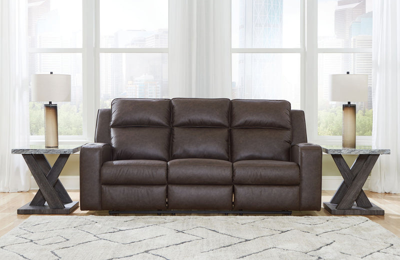 Lavenhorne - Reclining Sofa With Drop Down Table - Umber