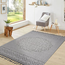 Load image into Gallery viewer, Guros - 4' X 6' Medallion Indoor / Outdoor Area Rug - Gray / White
