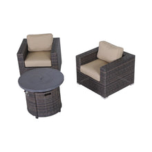 Load image into Gallery viewer, Rattan Patio Set With Comfortable Cushions And Fire Pit
