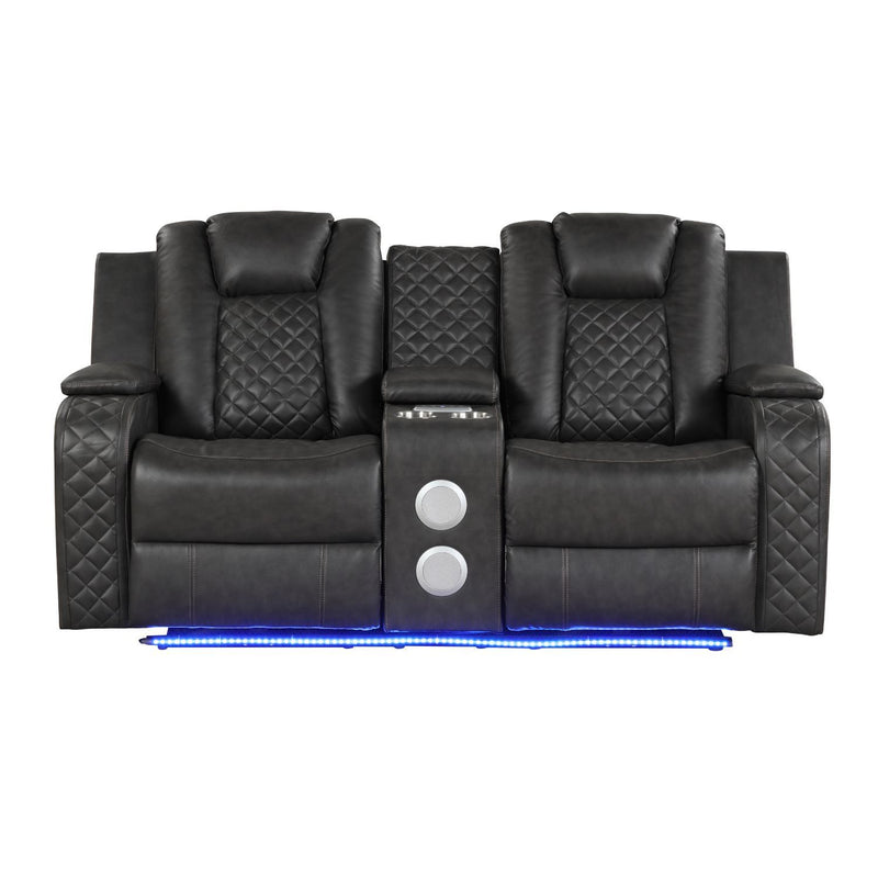 Benz - Power Reclining Loveseat With LED Lighting And Built In USB