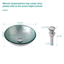 Load image into Gallery viewer, Artistic Tempered Glass Vessel Sink With Pop Up Drain
