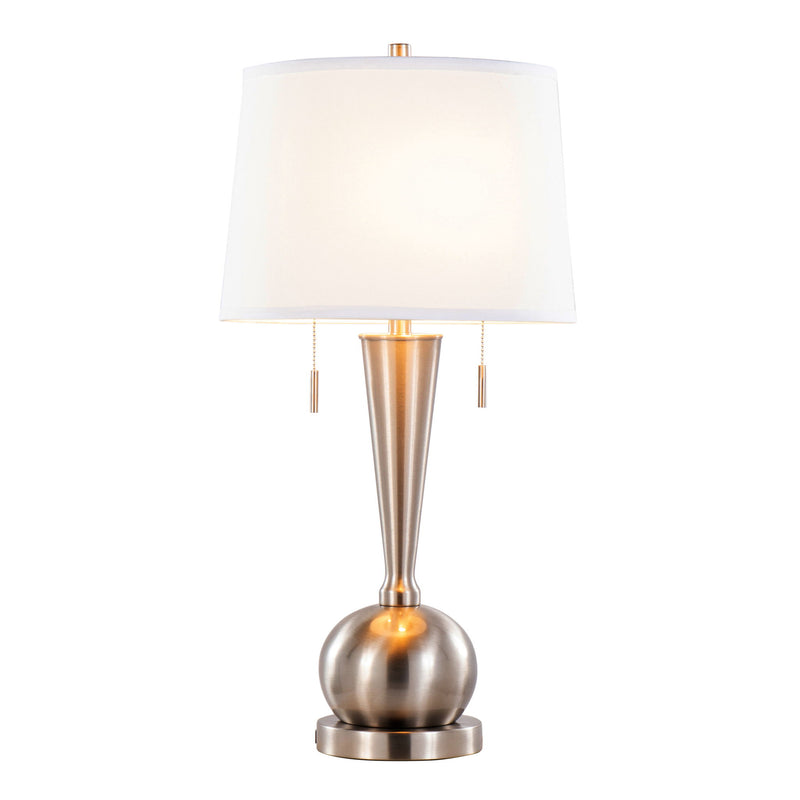 Jules - Contemporary Table Lamp Built In USB Port (Set of 2) - Brushed Nickel