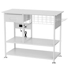 Load image into Gallery viewer, Large Heat Press Table With Charging Station, Movable Workbench For Diy Sublimation - White
