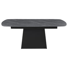 Load image into Gallery viewer, Idlewild - Extension Leaf Dining Table With Tapering Pedestal Base - Black
