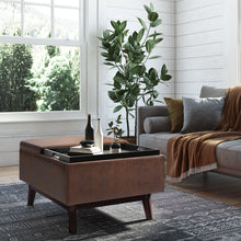 Load image into Gallery viewer, Owen - Tray Top Small Coffee Table Upholstered Storage Ottoman

