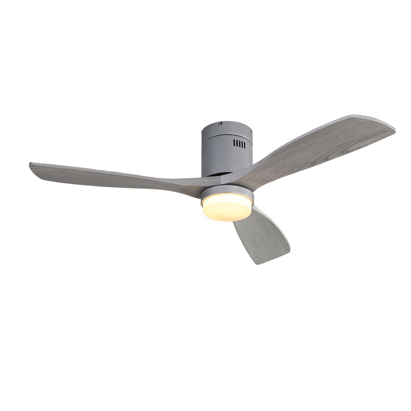 52" Ceiling Fan With LED Light, Reversible DC Motor, Remote Control - Silver