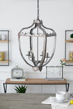 Load image into Gallery viewer, 4 Light Metal Chandelier, Hanging Light Fixture With Adjustable Chain For Kitchen, Bulb Not Included - Gray
