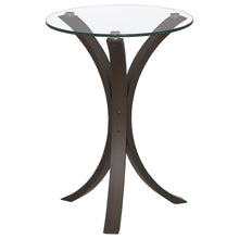 Load image into Gallery viewer, Helena - Round Glass Top Accent Side Table - Cappuccino
