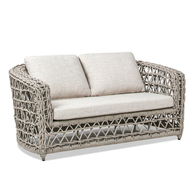 Everly - Frame Barrel Deep Seating Patio Loveseat Sofa Axroma Olefin - Beige