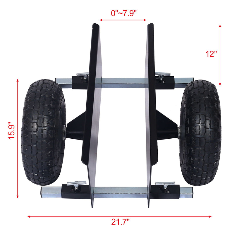 Heavy Duty 600Lb Panel Dolly With 10In. Pneumatic Wheels Alloy Steel - Black