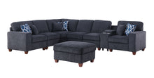 Load image into Gallery viewer, Gina - Sectional Sofa With Ottoman - Black
