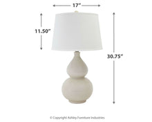 Load image into Gallery viewer, Saffi - Ceramic Table Lamp  - Cream
