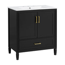 Load image into Gallery viewer, Elegant Fluted Bathroom Vanity With Sink, Soft Close Doors &amp; Drawer
