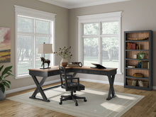 Load image into Gallery viewer, Wildenauer - 4 Pc. - Home Office Desk And Return, Swivel Desk Chair, Bookcase - Brown / Black
