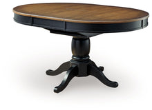 Load image into Gallery viewer, Clorazi - Oval Dining Room Butterfly Extension Table - Black / Brown
