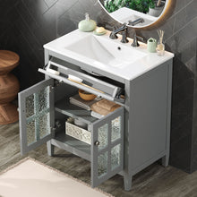 Load image into Gallery viewer, Bathroom Vanity With Ceramic Sink, Adjustable Shelf &amp; Tip Out Tray
